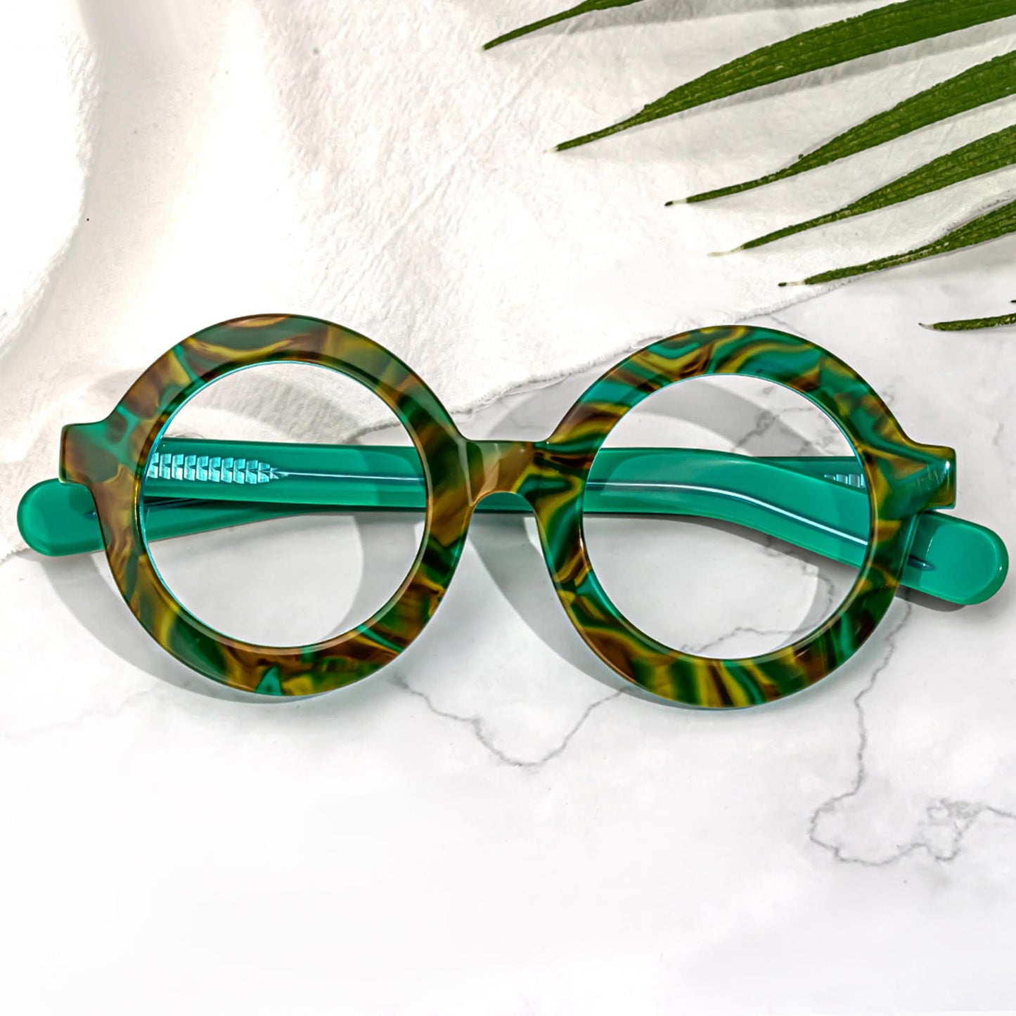 Retro Thick Round Blue Light Blocking Glasses