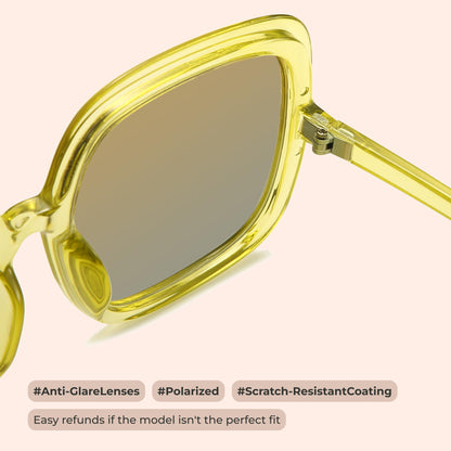Oversized Polarized Sunglasses Women, Trendy Retro Sun Glasses