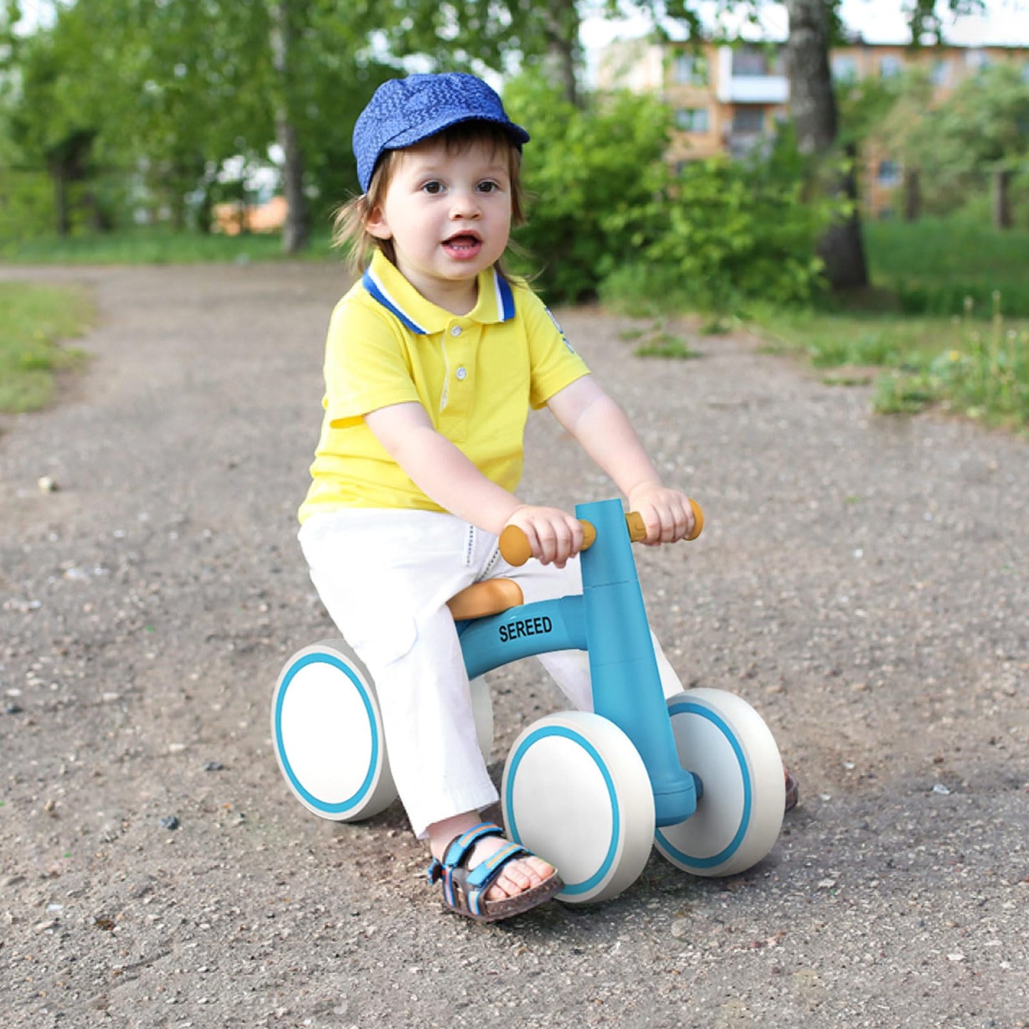 Baby Balance Bike for 1 Year Old Boys Girls 12-24 Month Toddler Balance Bike, 4 Wheels Toddler First Bike, First Birthday Gifts