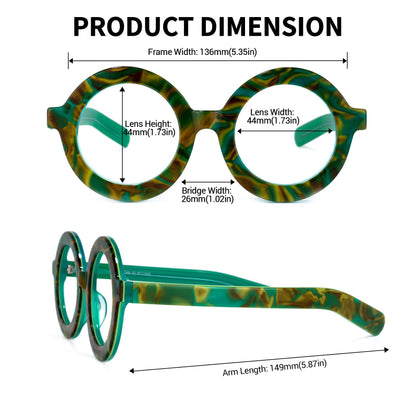 Retro Thick Round Blue Light Blocking Glasses