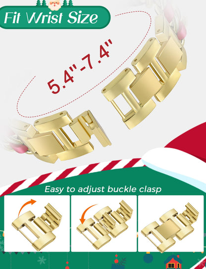 Silver Watch Bands for Women Compatible with Apple Watch Band 38mm 40mm 41mm 42mm (S10) Adjustable Unique Charms Metal Strap Cowboy Chain Bracelet for iWatch Series 10/9/8/7/6/5/4/3/2/1/SE