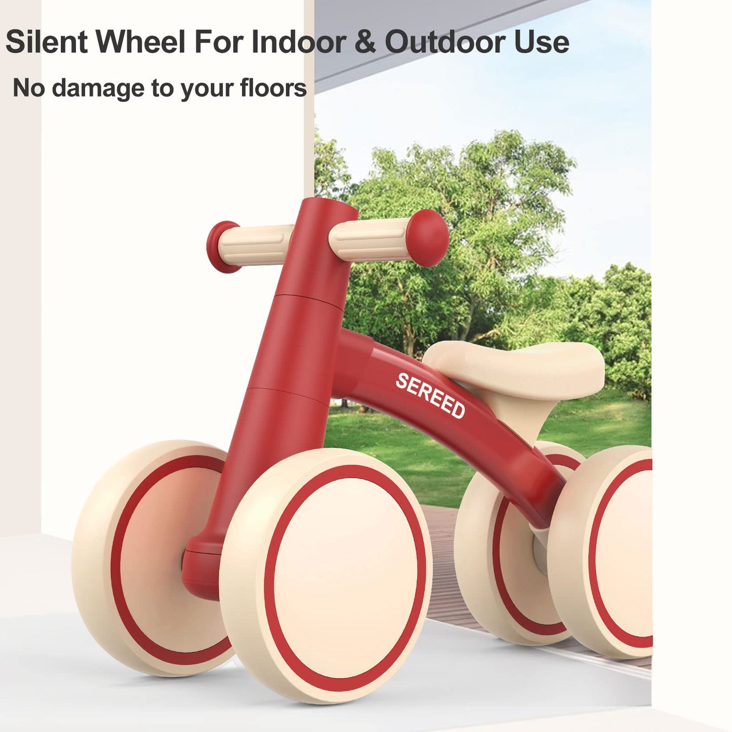 Baby Balance Bike for 1 Year Old Boys Girls 12-24 Month Toddler Balance Bike, 4 Wheels Toddler First Bike, First Birthday Gifts