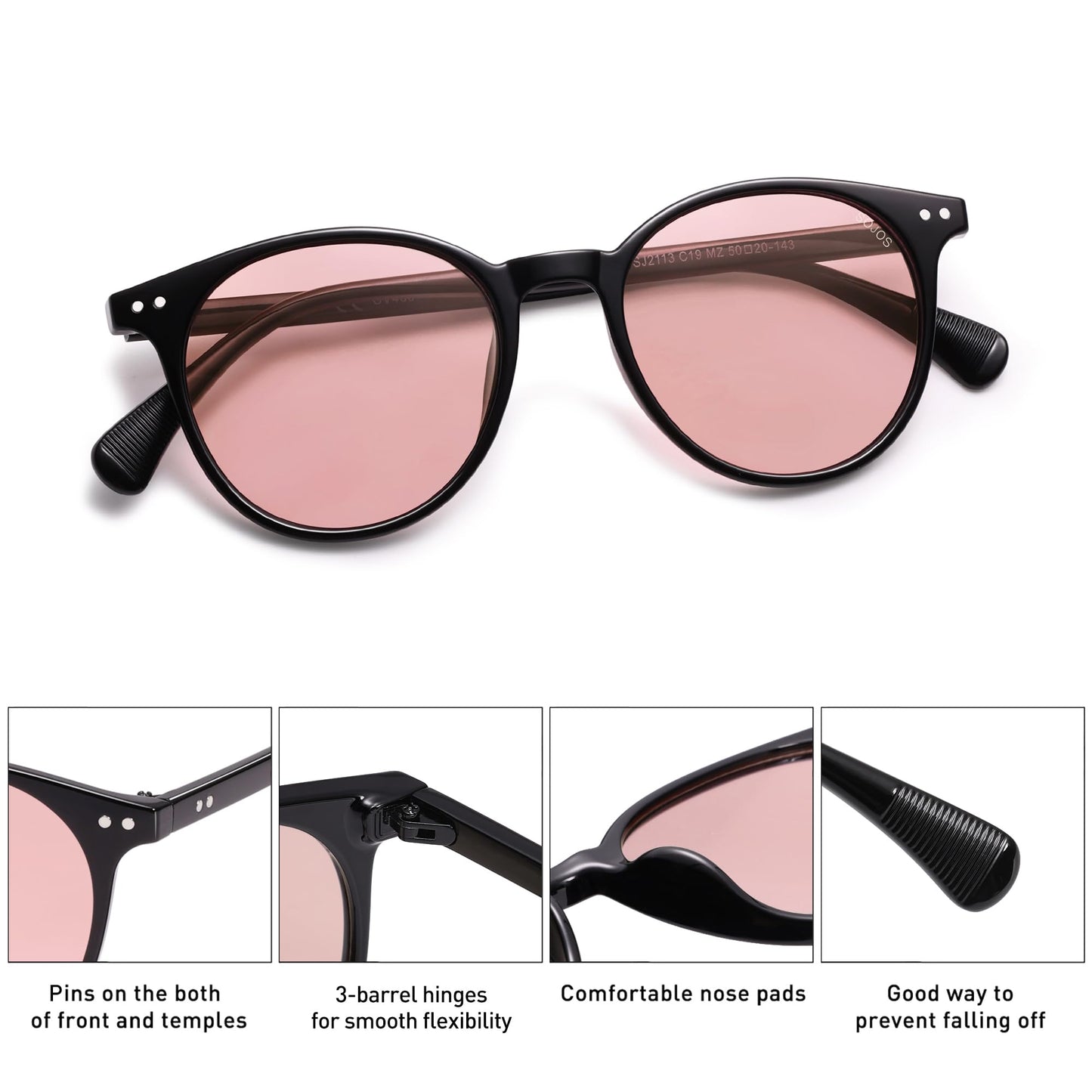 Small Round Classic Polarized Sunglasses for Women Men Vintage Style UV400 Lens SJ2113