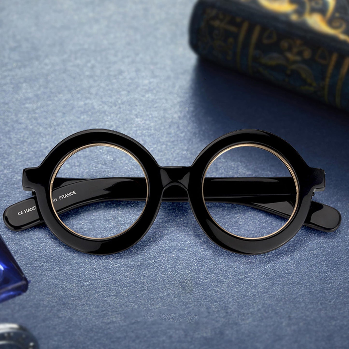 Retro Thick Round Blue Light Blocking Glasses