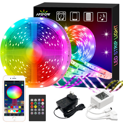 LED Strip Lights 100ft, Bluetooth and APP Control, Multicolor RGB Light Strips, Music Sync Color Changing for Bedroom Indoor