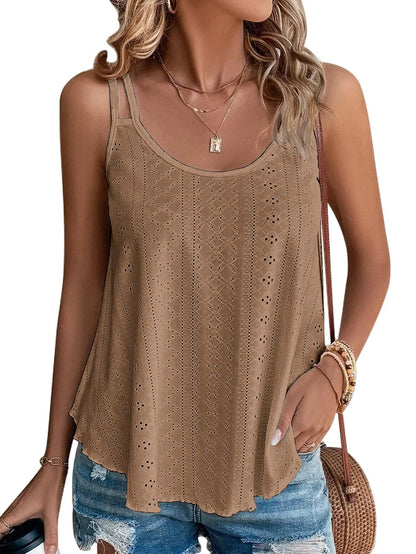ATHMILE Women's Tank Tops Sleeveless Summer Top Spaghetti Strap Spring Shirt Loose Fit Beach Vacation 2025 Casual