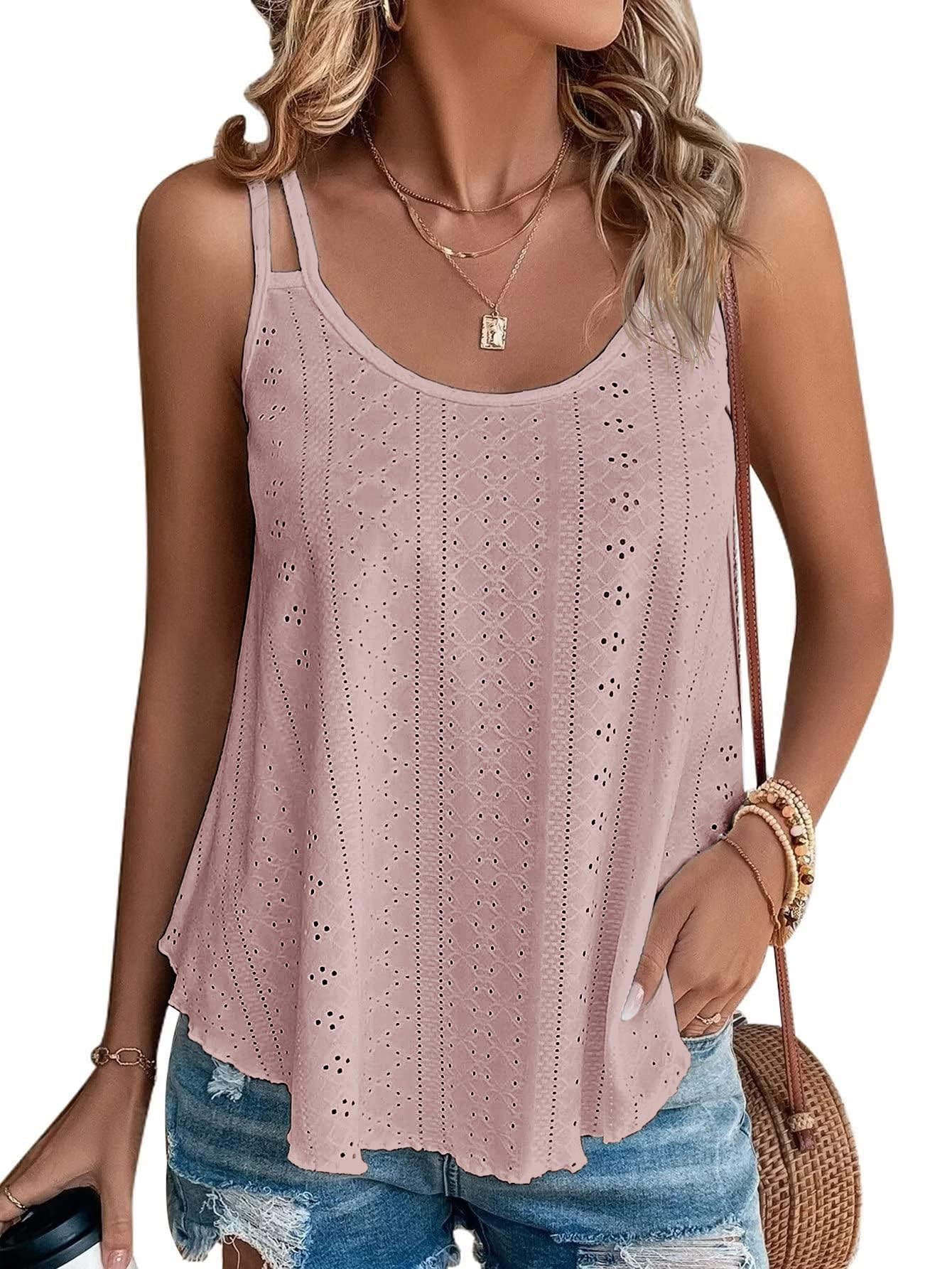 ATHMILE Women's Tank Tops Sleeveless Summer Top Spaghetti Strap Spring Shirt Loose Fit Beach Vacation 2025 Casual