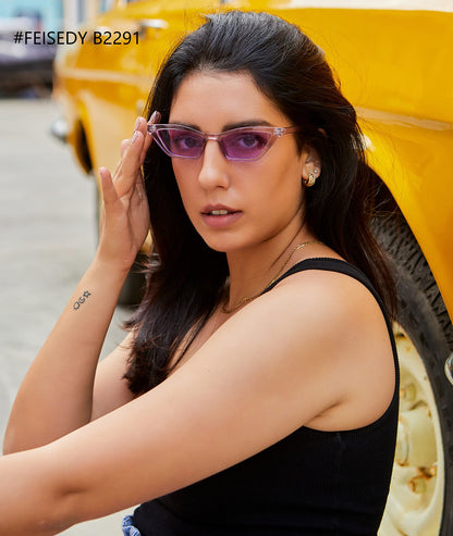 Small Cat Eye Sunglasses Vintage Square Shade Women Eyewear B2291
