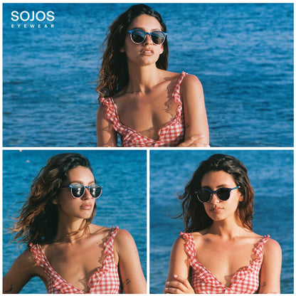 Small Round Classic Polarized Sunglasses for Women Men Vintage Style UV400 Lens SJ2113