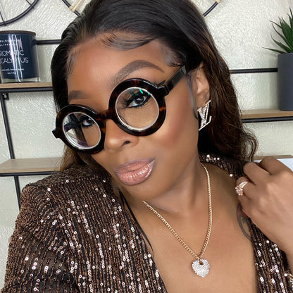 Retro Thick Round Blue Light Blocking Glasses