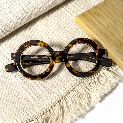 Retro Thick Round Blue Light Blocking Glasses