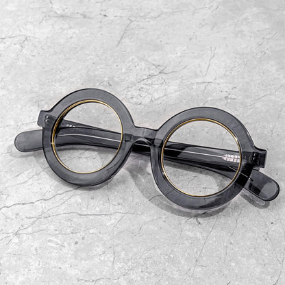 Retro Thick Round Blue Light Blocking Glasses