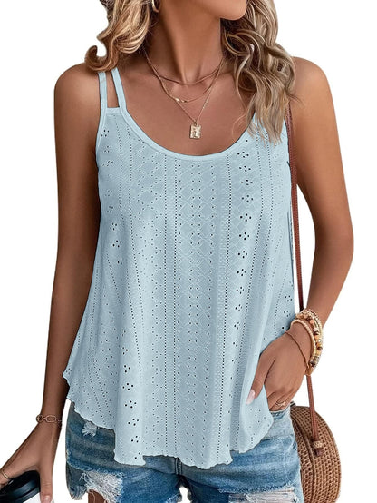 ATHMILE Women's Tank Tops Sleeveless Summer Top Spaghetti Strap Spring Shirt Loose Fit Beach Vacation 2025 Casual