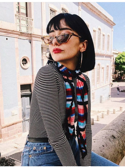 Small Cat Eye Sunglasses Vintage Square Shade Women Eyewear B2291