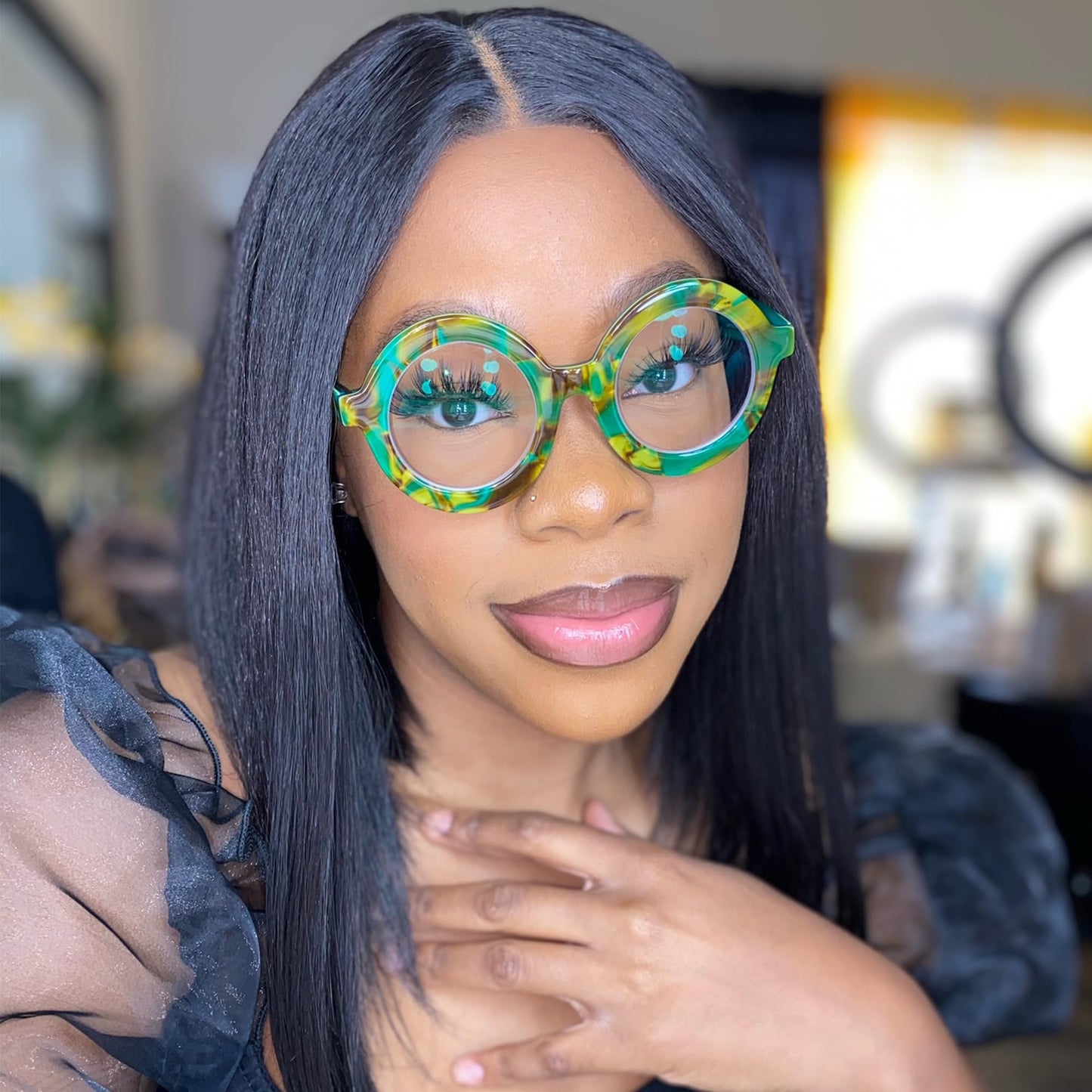 Retro Thick Round Blue Light Blocking Glasses