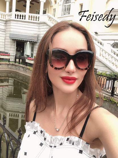 Retro Oversized Square Horn Sunglasses Semi Cat Eye Butterfly Glass Big Thick Bold Frame